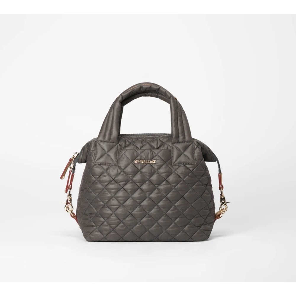 MZ Wallace Small Sutton Quilted Crossbody Tote Bag – Magnet (Dark Grey)